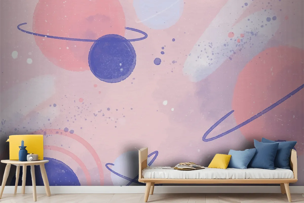 Colorful Watercolor Galaxy Wallpaper Mural