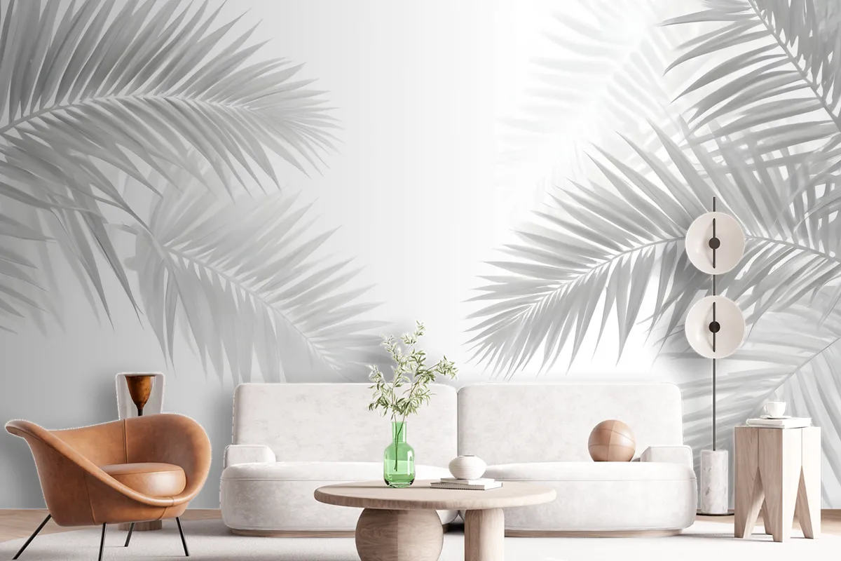 Dark Tropical Leaf Wallpaper Mural