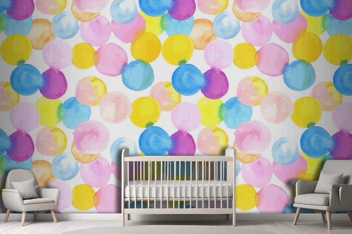 Dotted Abstract Watercolor Seamless Pattern Wallpaper Mural