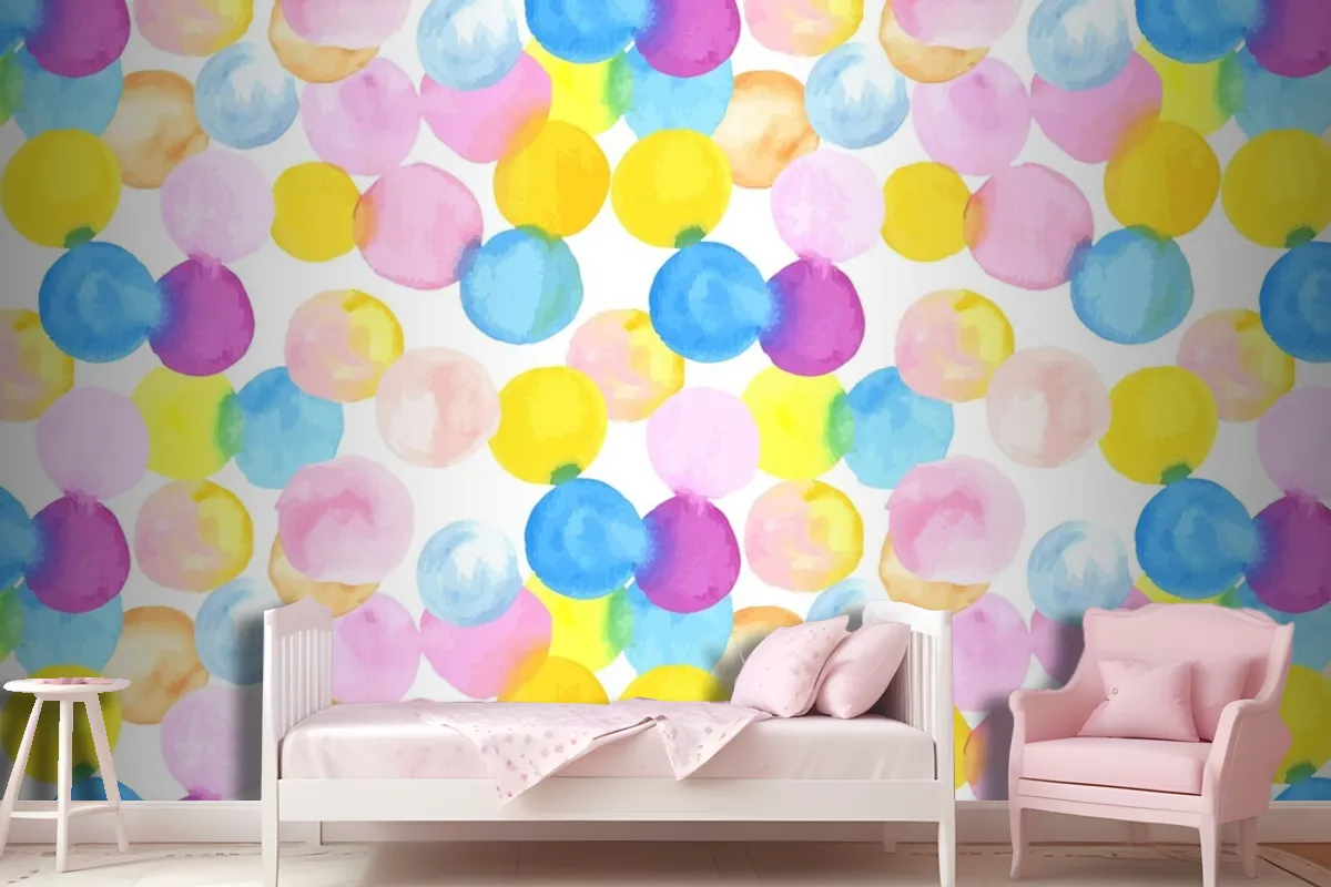 Dotted Abstract Watercolor Seamless Pattern Wallpaper Mural