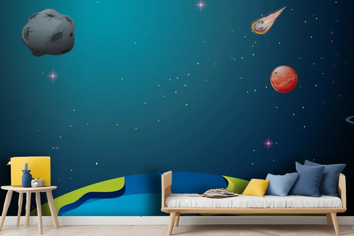 Earth And Planets Scenes Wallpaper Mural