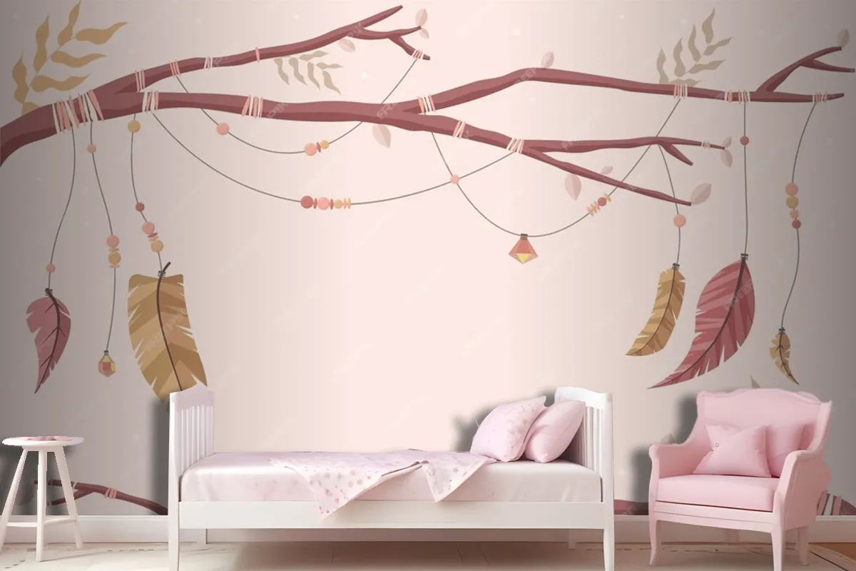 Flat Design Boho Background Wallpaper Mural