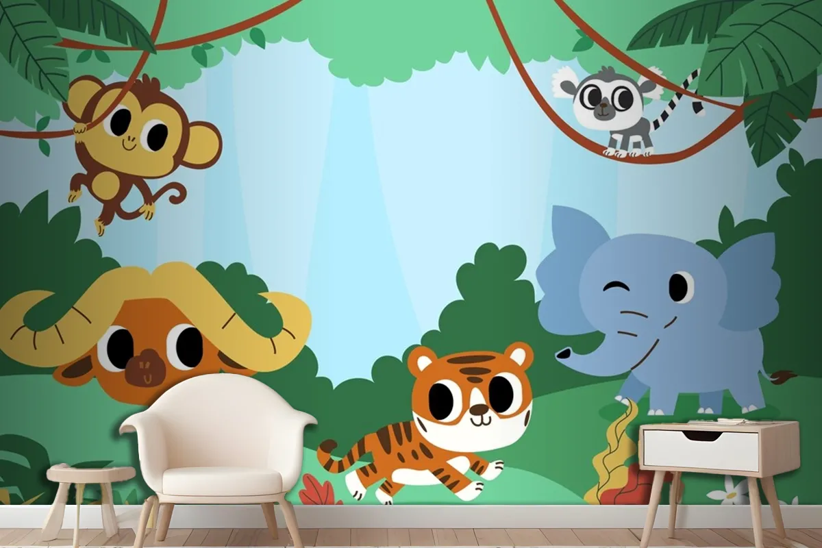 Flat  For World Animal Day Celebration Wallpaper Mural