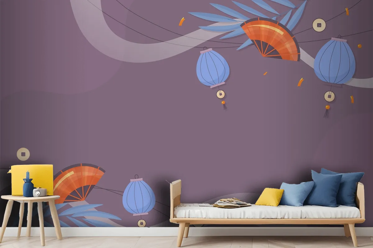 Flat Midautumn Festival Wallpaper Mural