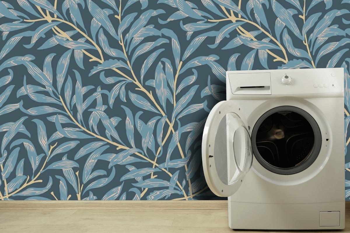 Floral Pattern Design Laundry Room Wallpaper Mural