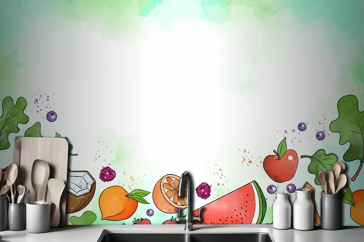 Fruit And Vegetables Wallpaper Mural