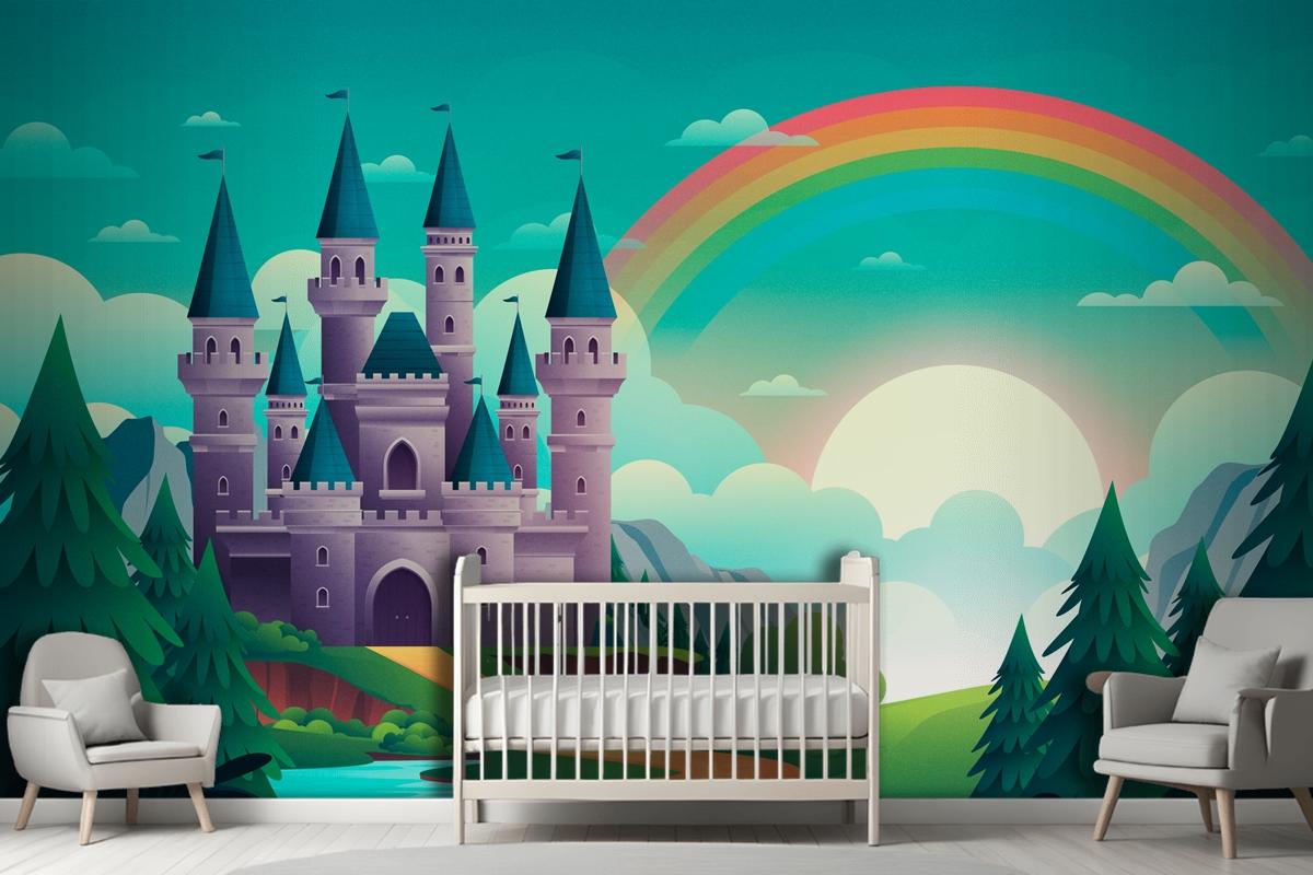 Gradient Fairytale Background Kids Boy Wallpaper Mural