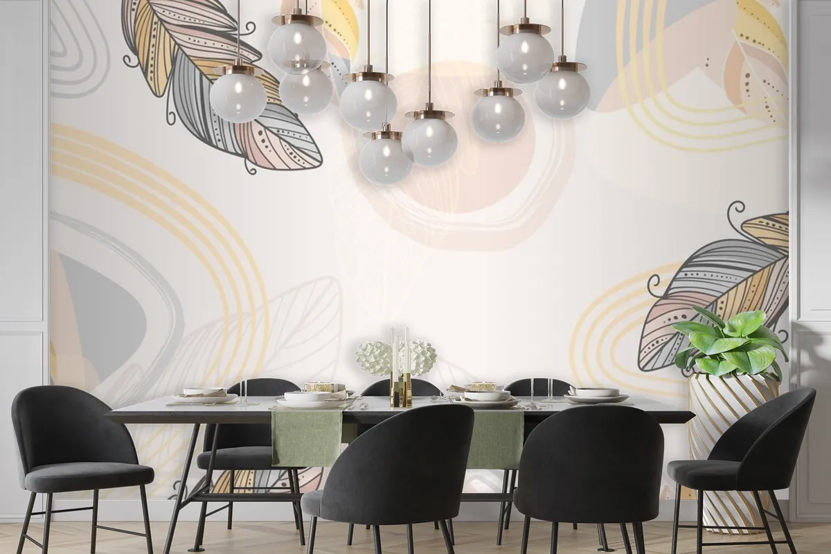 Hand Drawn Boho Background Wallpaper Mural