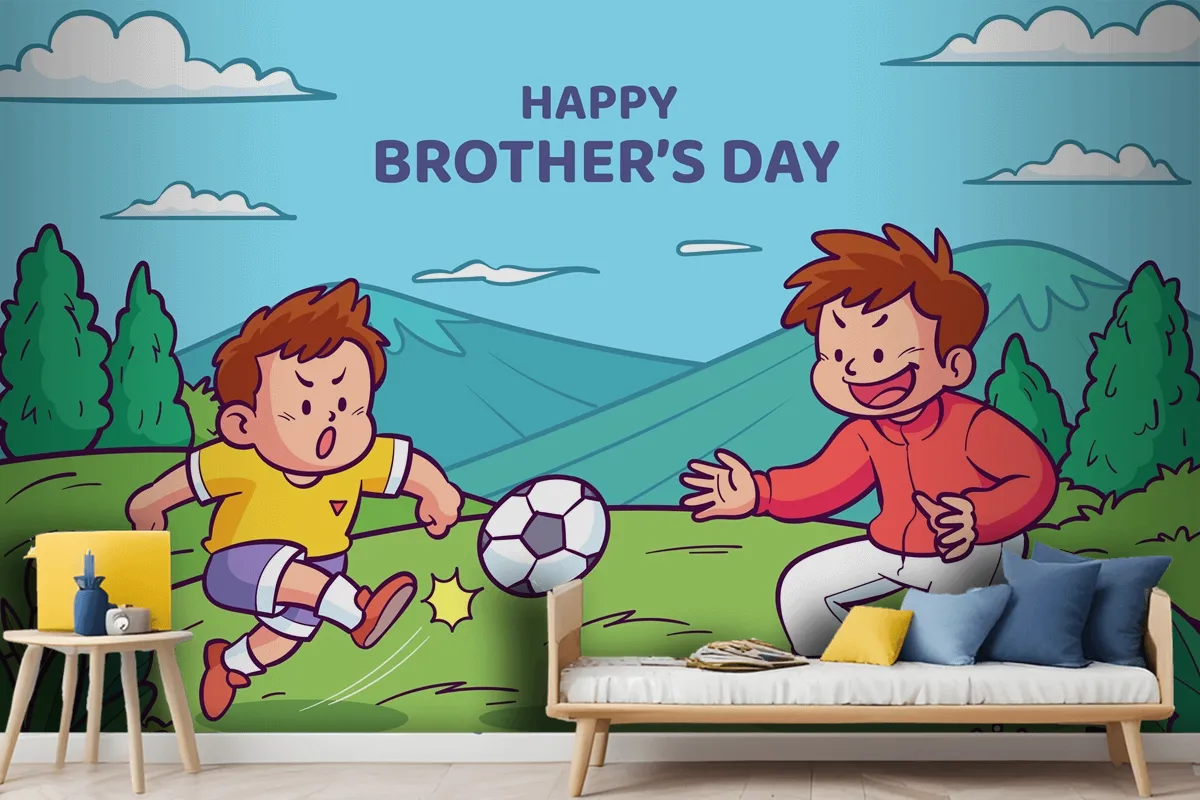 Hand Drawn Brothers Day Wallpaper Mural