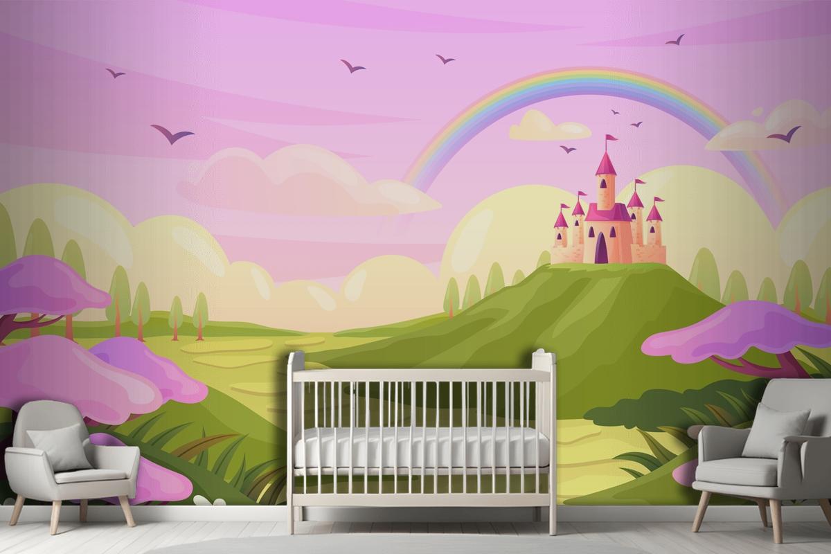 Hand Drawn Fairytale Background Wallpaper Mural