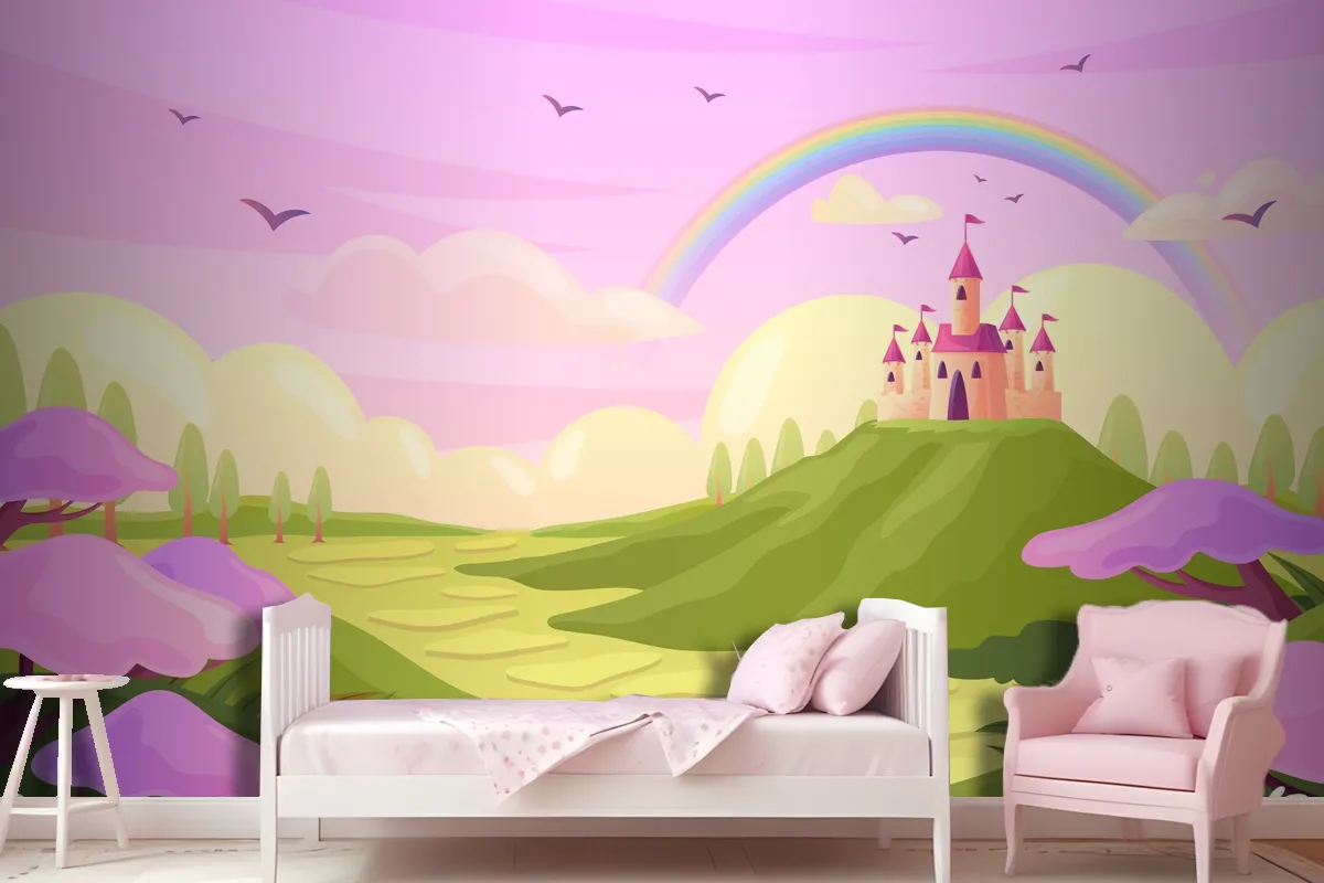 Hand Drawn Fairytale Background Wallpaper Mural