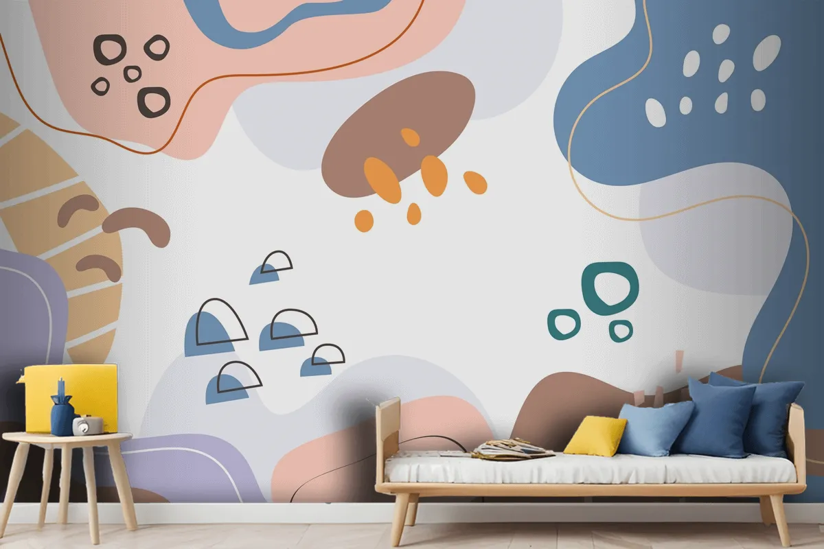 Hand Drawn Flat Design Abstract Doodle Wallpaper Mural