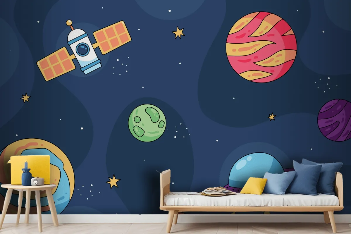 Hand Drawn Galaxy Kids Wallpaper Mural