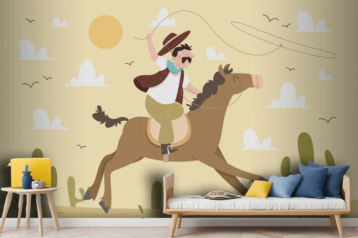 Hand Drawn Gaucho Background Wallpaper Mural