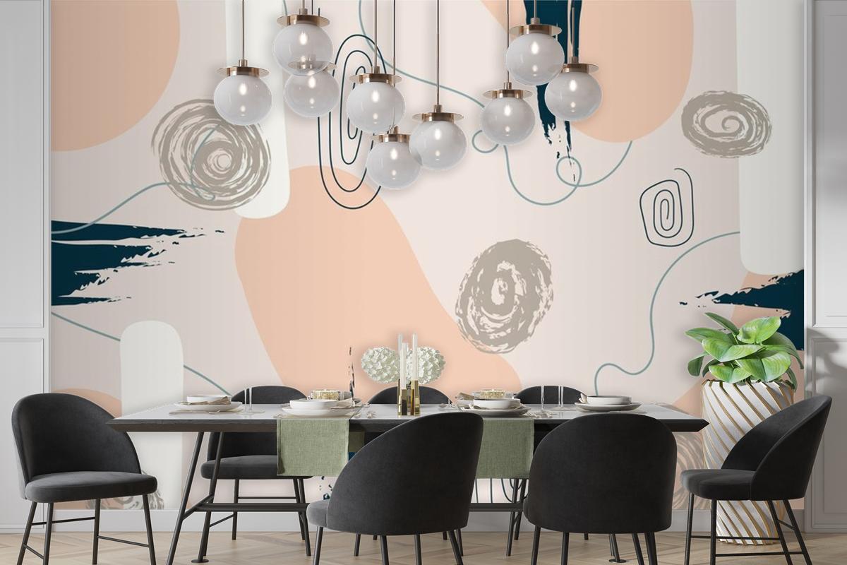 Hand Drawn Minimal Background Wallpaper Mural