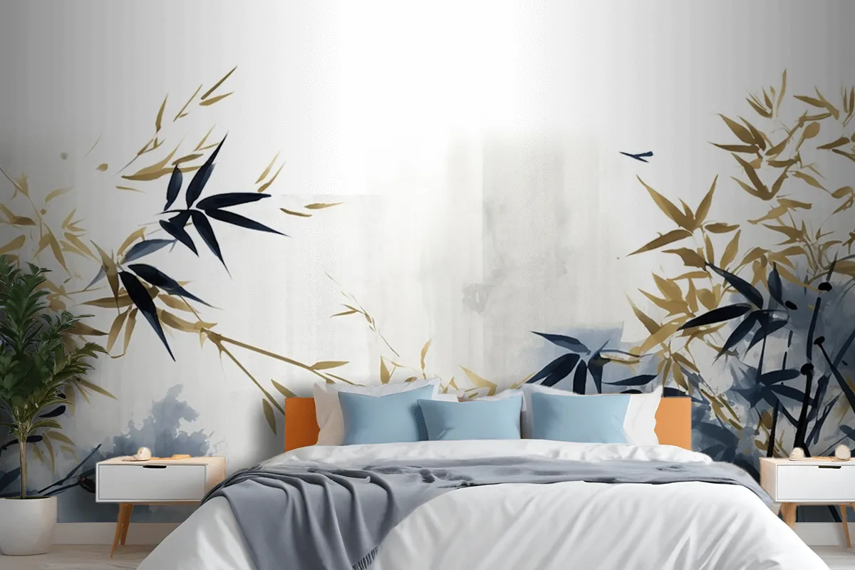 Hand Drawn Plants Tropical Flowers Leaves Wallpaper Mural