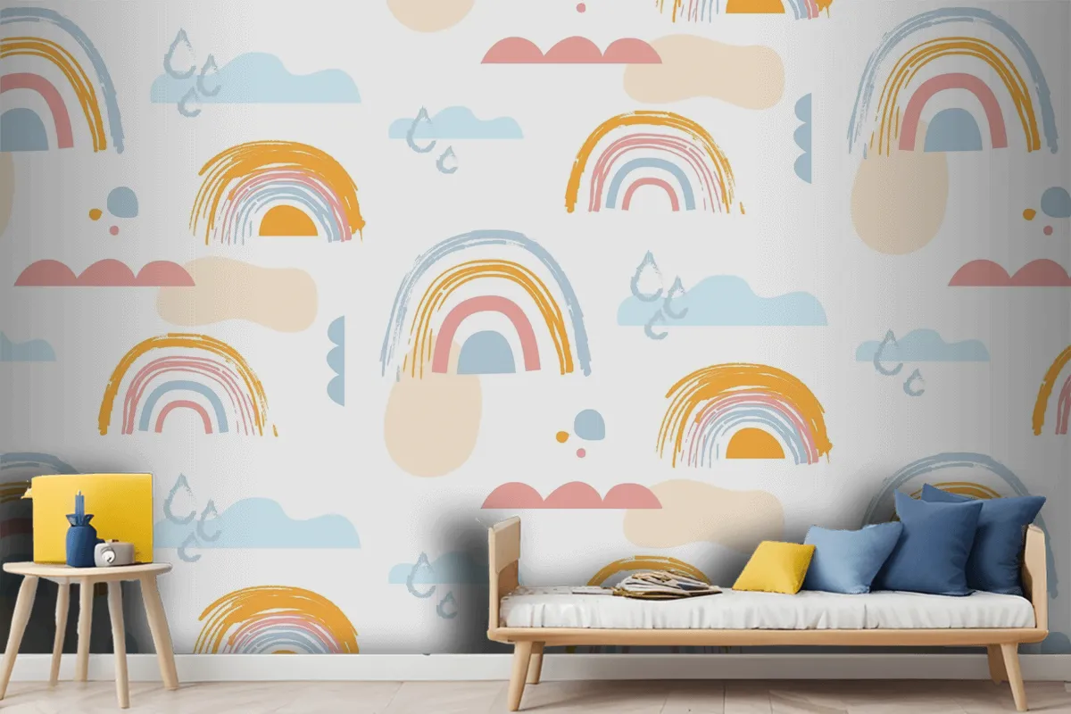 Hand Drawn Rainbow Pattern Design Wallpaper Mural