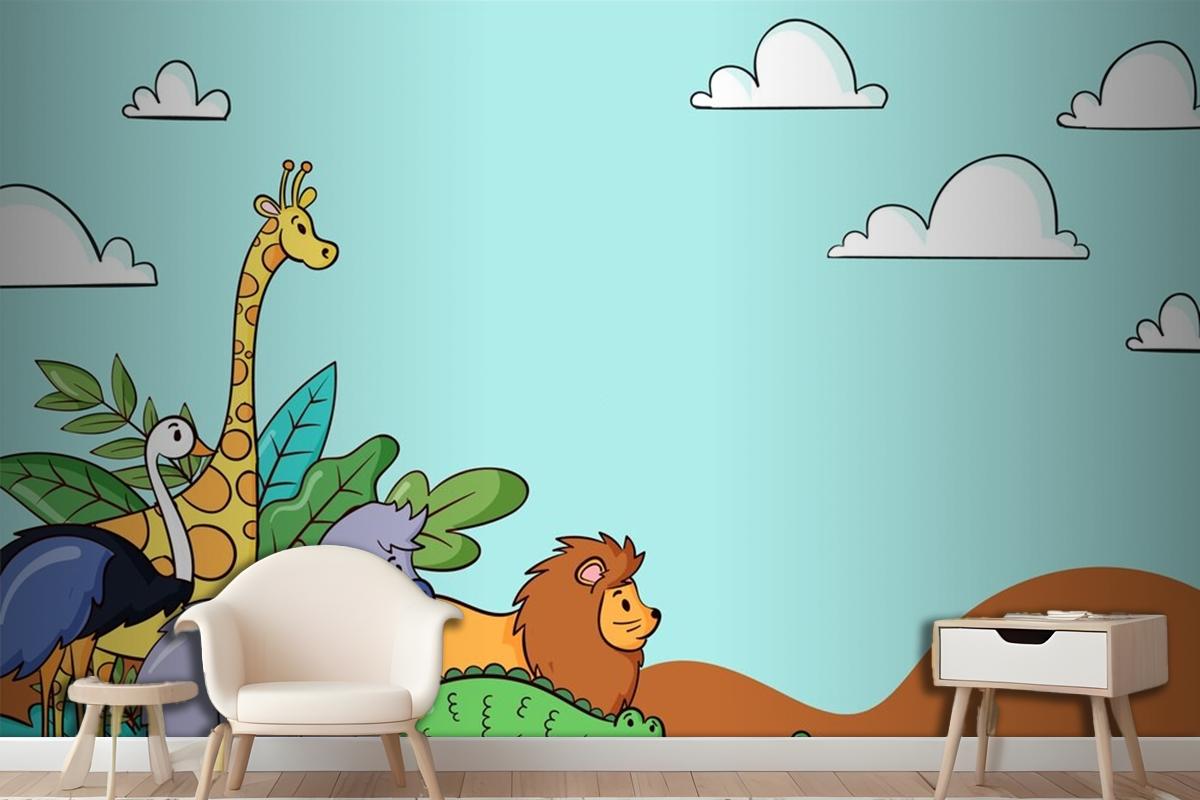 Hand Drawn World Animal Day Background Wallpaper Mural