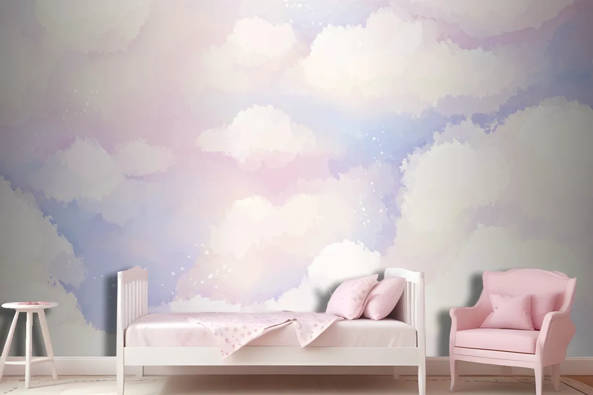 Hand Painted Watercolor Pastel Sky Background Wallpaper Mural