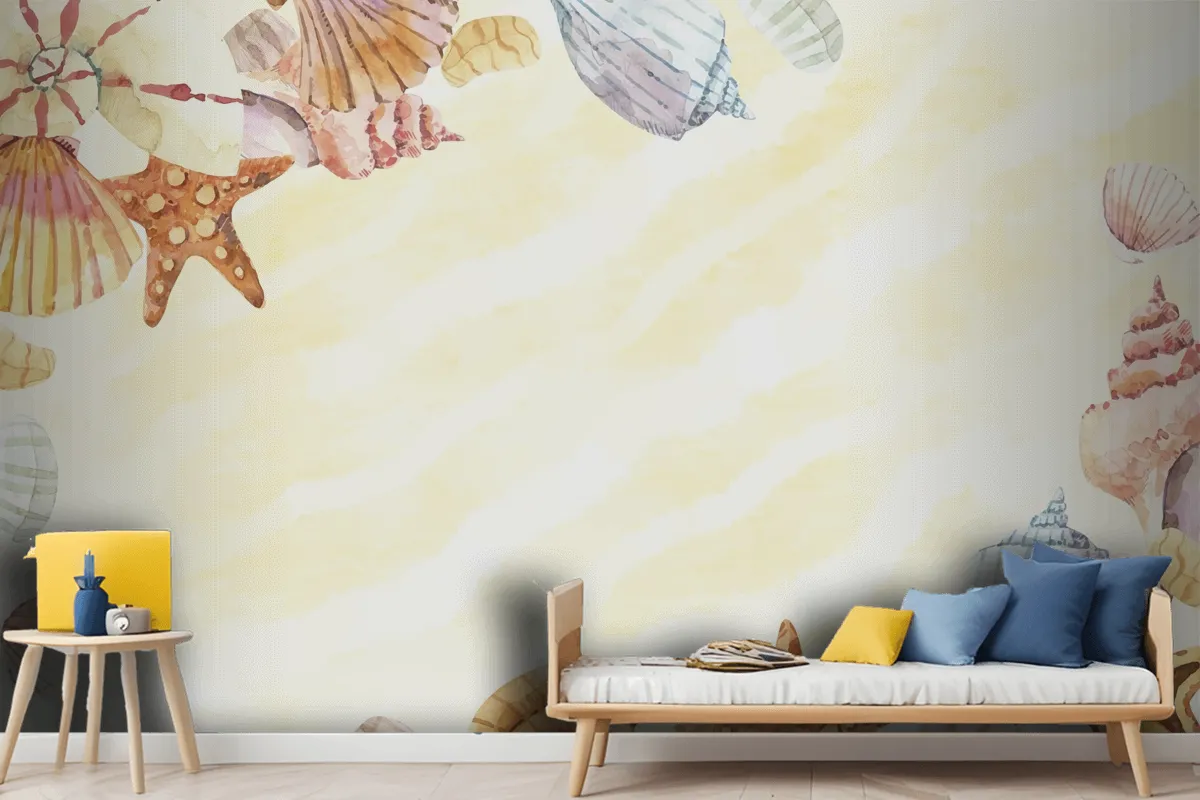 Hand Painted Watercolor Summer Wallpaper Mural