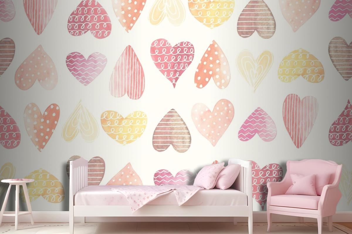 Heart Color Girl Wallpaper Mural