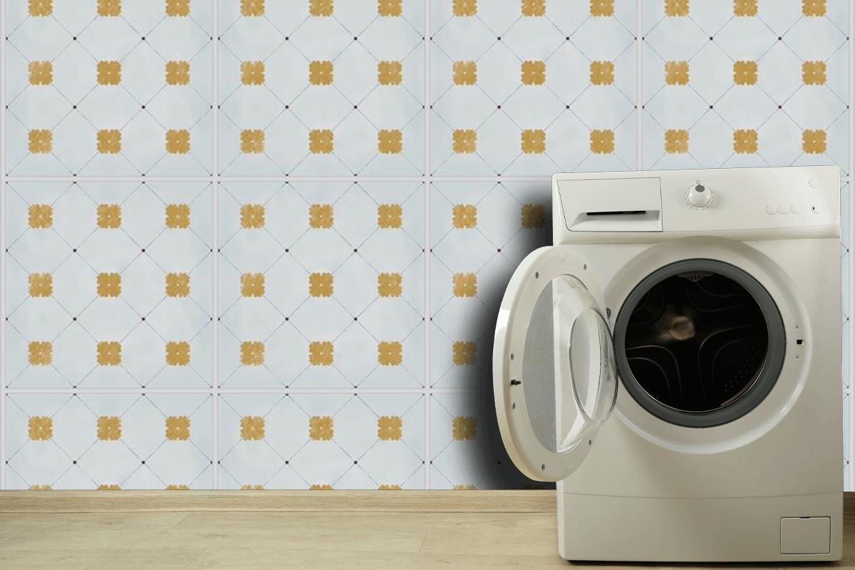 Tiles Textured Pattern Laundry Room Wallpaper Mural