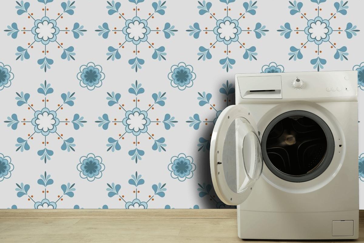 Tiles Textured Pattern Design Laundry Room Wallpaper Mural