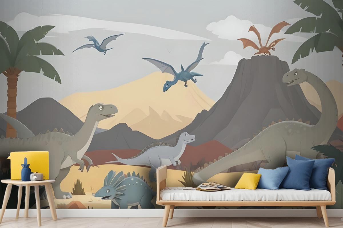 Kids Soft Dinosaurs Wallpaper Mural