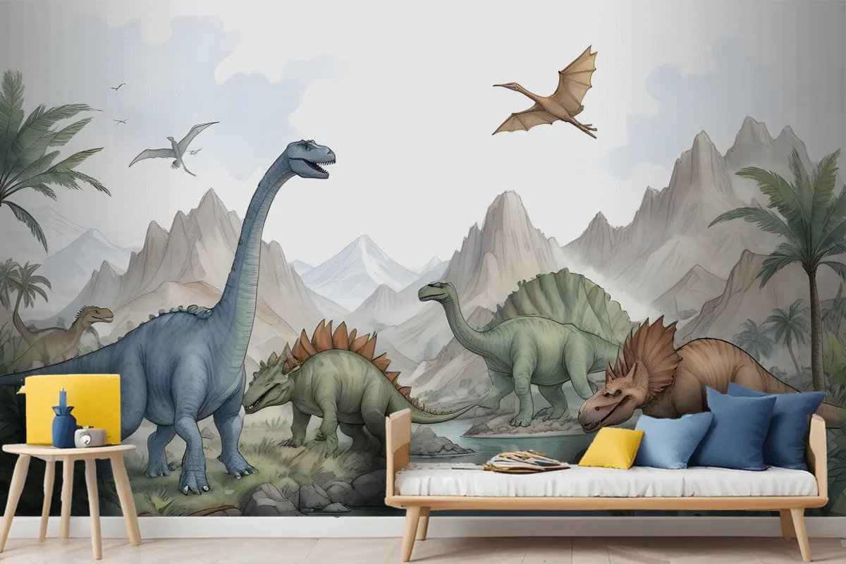 Kids Softs Dinosaur Jurassic World Wallpaper Mural