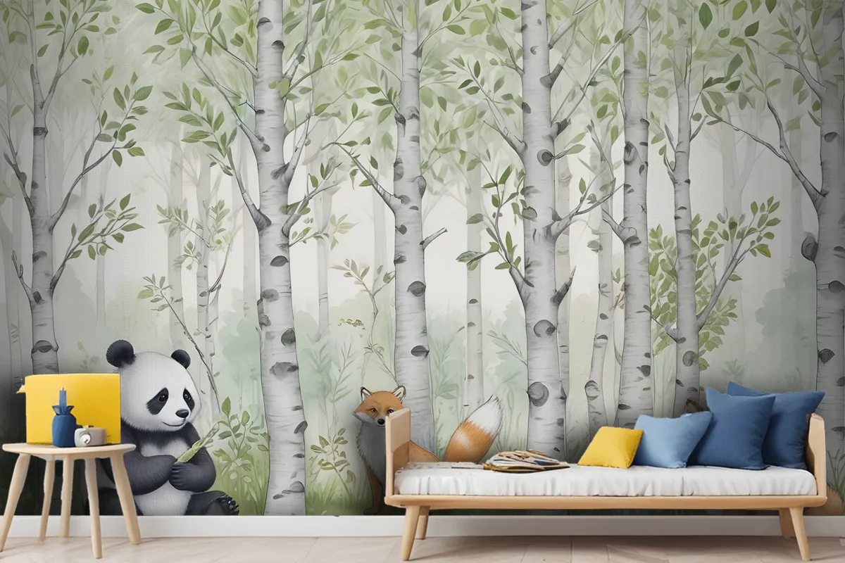 Kids Woodland Animals In The Forest Wallpaper Mural