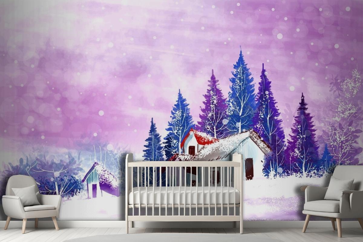 Landscape For Winter And New Year Holidays Christmas Wallpaper Mural