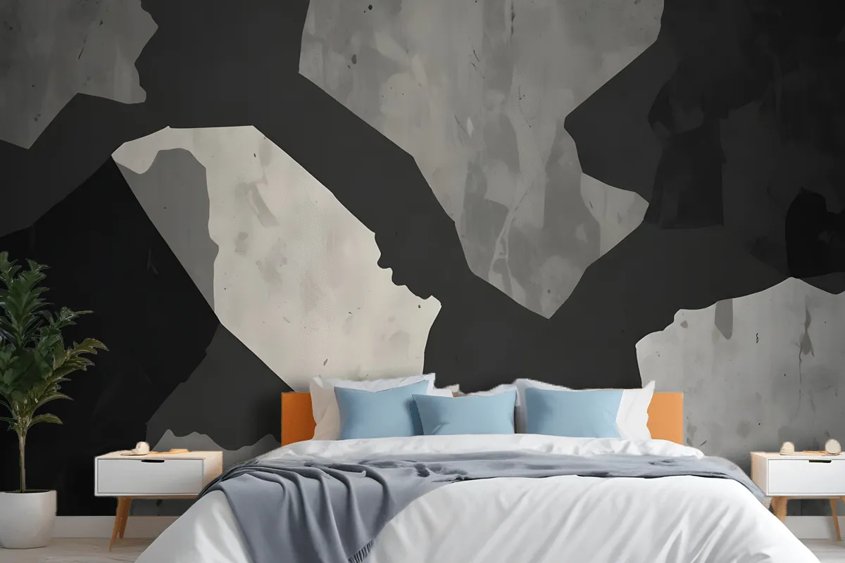 Large Dark Terrazzo Inspired Wallpaper Mural