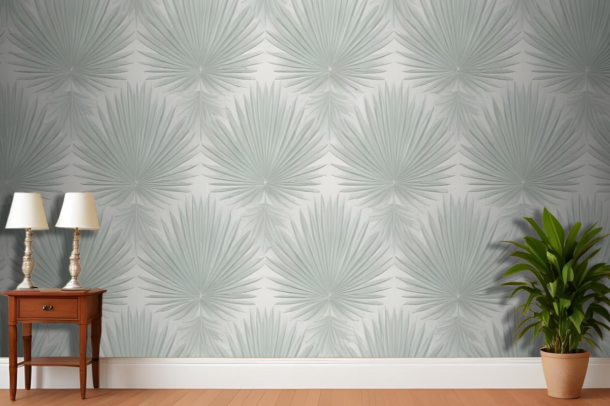 Light Green Abstract Of Radiating Lines Sunburst Shapes Wallpaper Mural