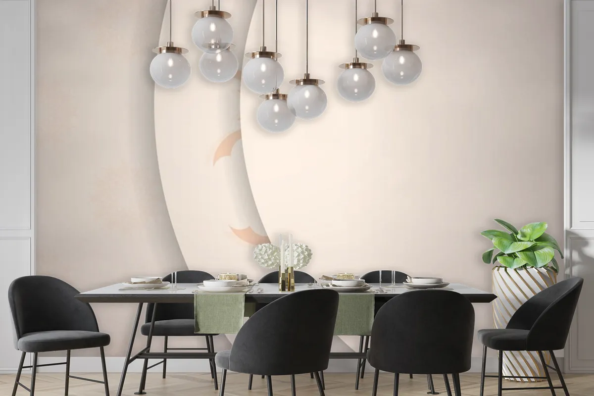 Beige Color With Template Dining Room Wallpaper Mural