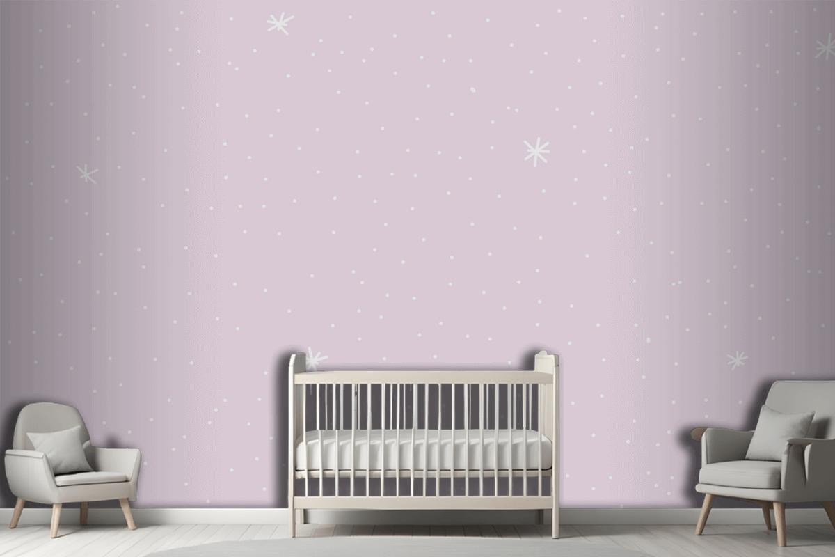 Minimal Star Pattern With Purple Background Wallpaper Mural