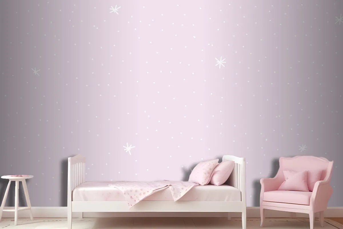 Minimal Star Pattern With Purple Background Wallpaper Mural