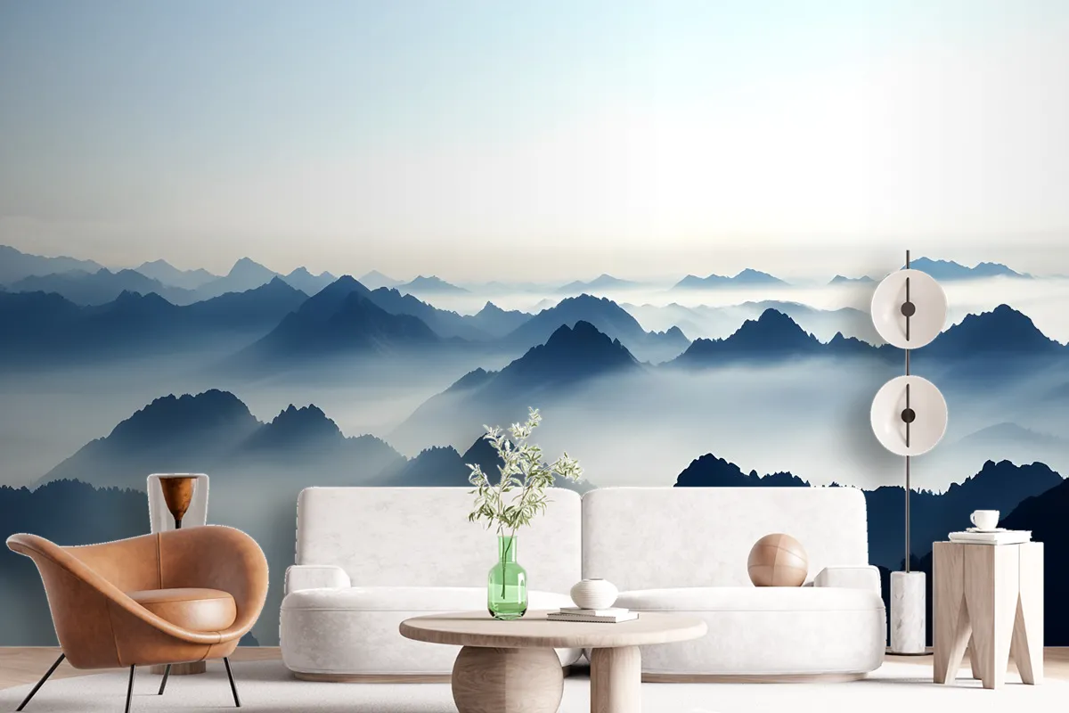 Misty Mountain Landscape Fog Wallpaper Mural