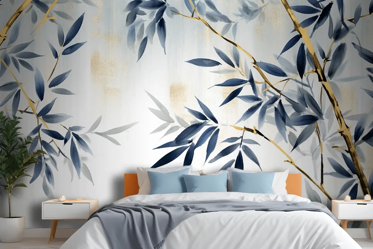 Modern Abstract Art Watercolor Floral Wallpaper Mural