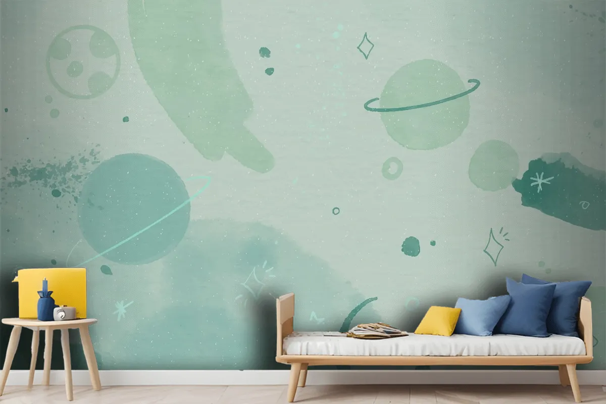 Monochrome Watercolor Galaxy Wallpaper Mural