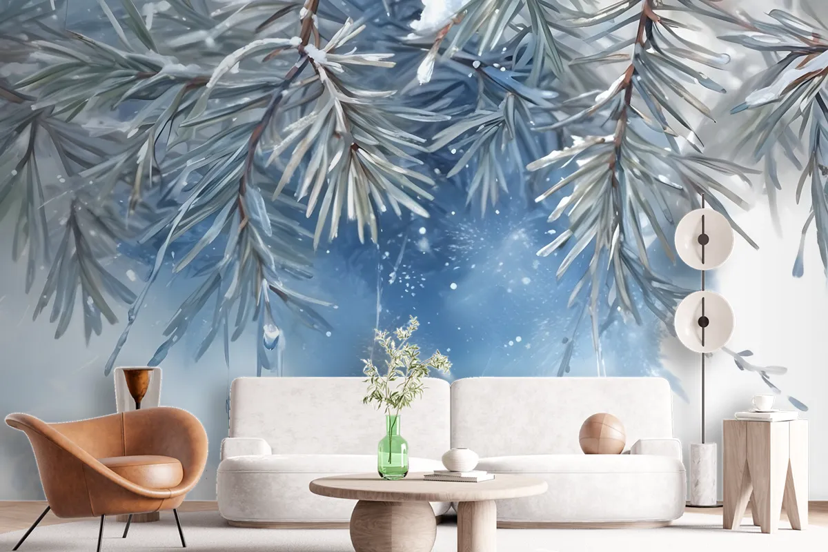 Nordic Style Tropical Leaves Wallpaper Mural