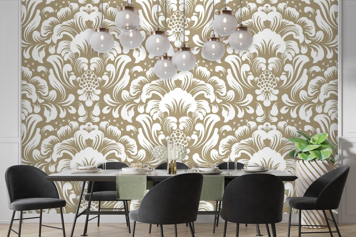 Ornamental Damask Seamless Pattern Wallpaper Mural