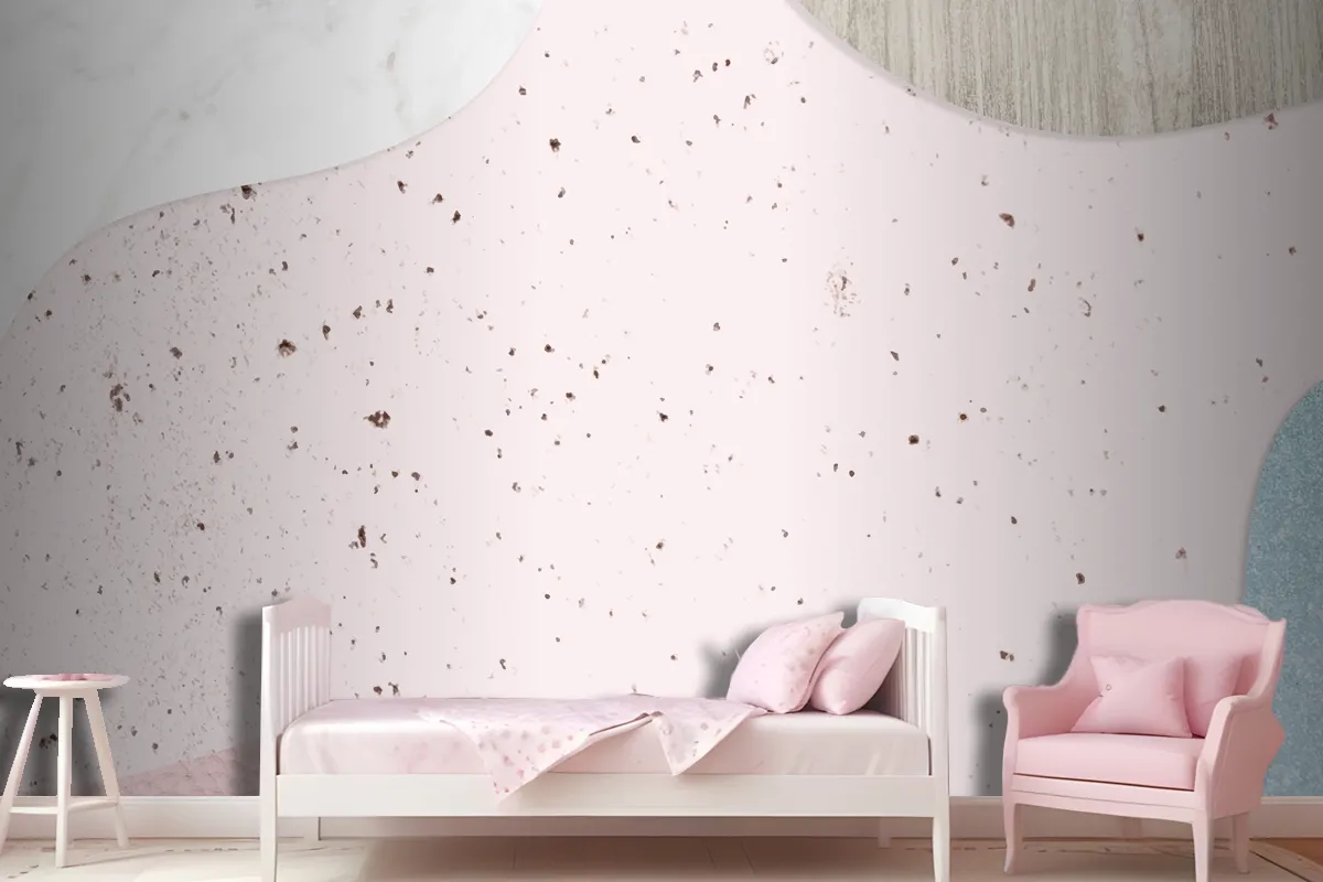 Pink And Blue Collage Textured Wallpaper Mural