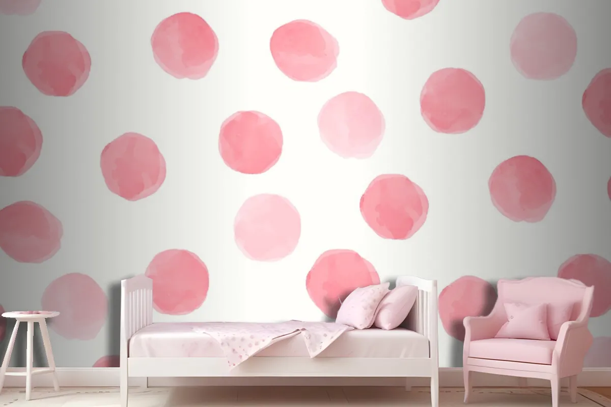 Pink Round Seamless Pattern Wallpaper Design Wallpaper Mural