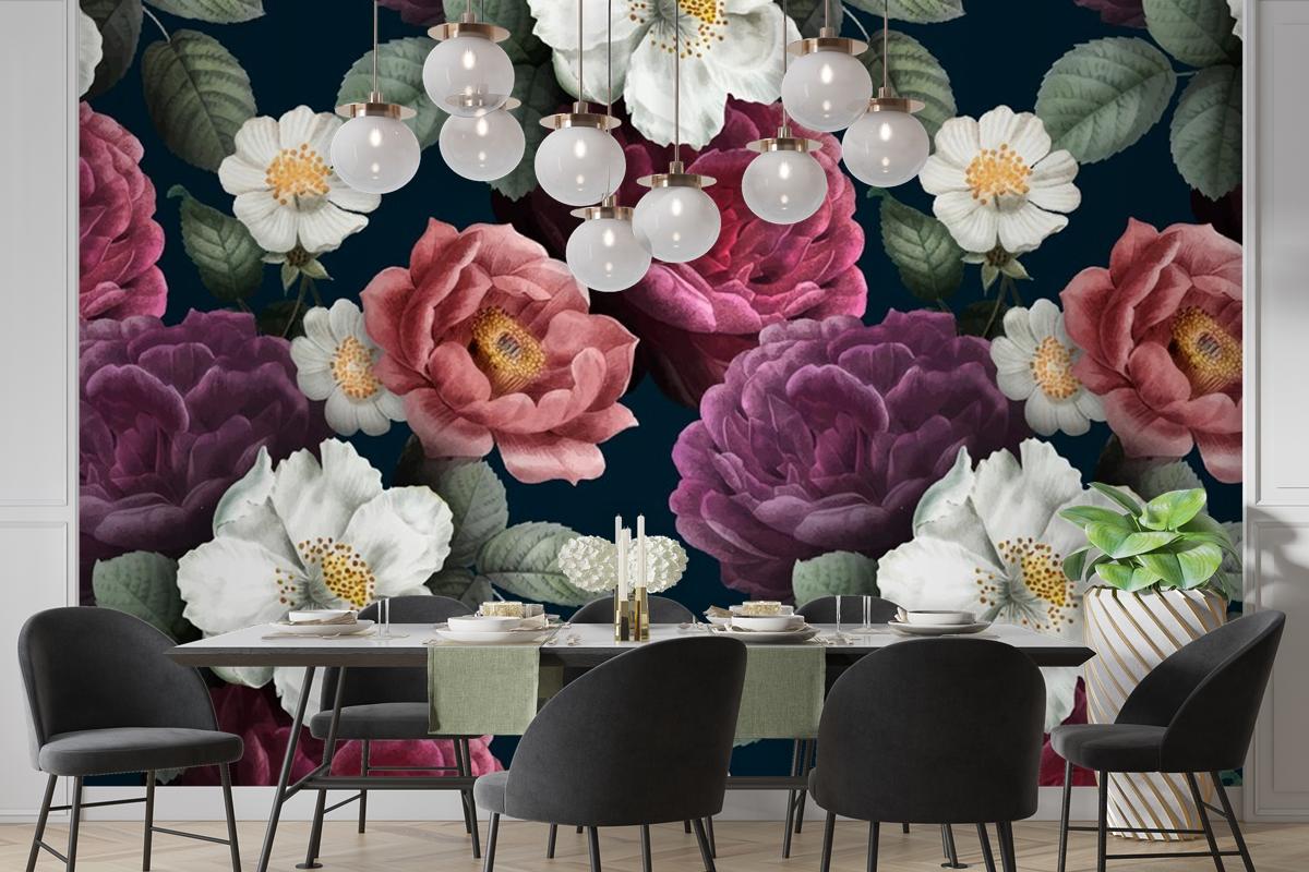 Romantic Floral Background Wallpaper Mural