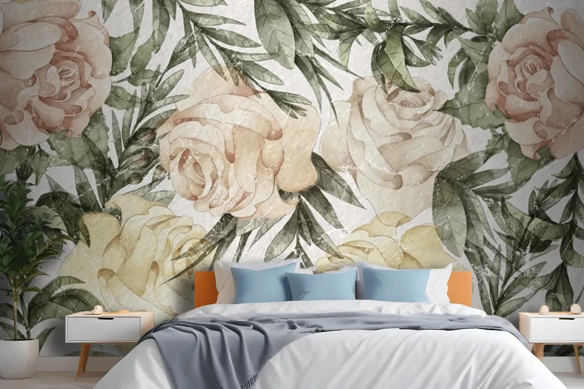 Roses Art Design Wallpaper Mural