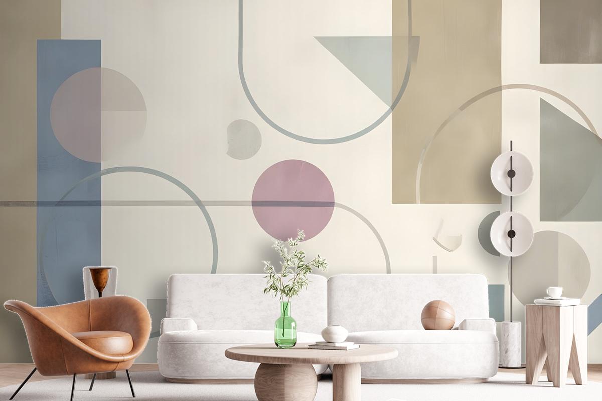 Soft Geometric Shape Art Wallpaper Mural