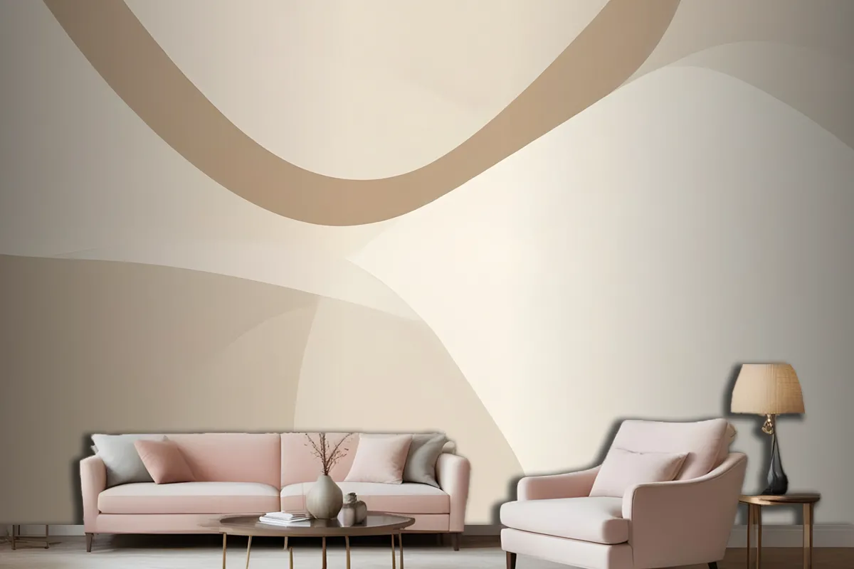 Soft Neutral Cut Out Abstract Shapes Wallpaper Mural