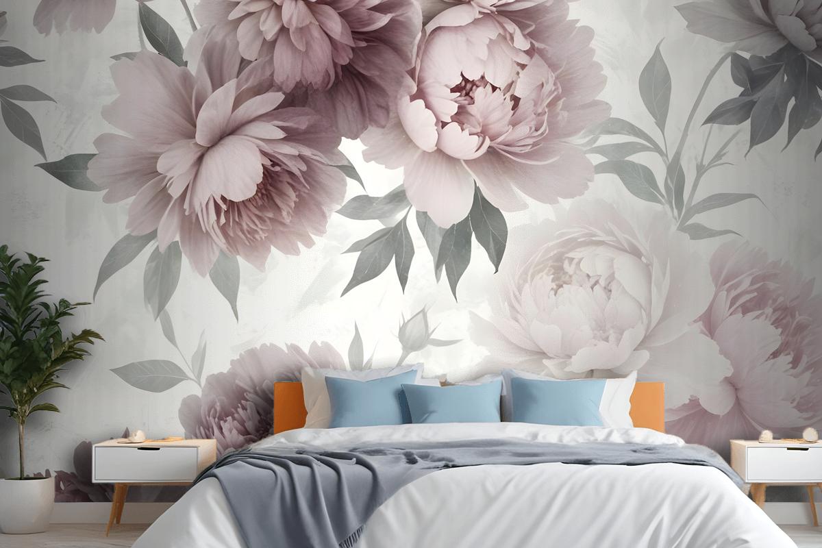 Soft Peony Floral Wallpaper Mural