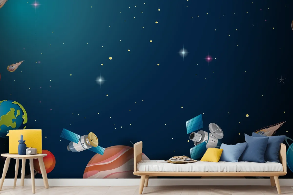 Solar System Universe Scene Wallpaper Mural