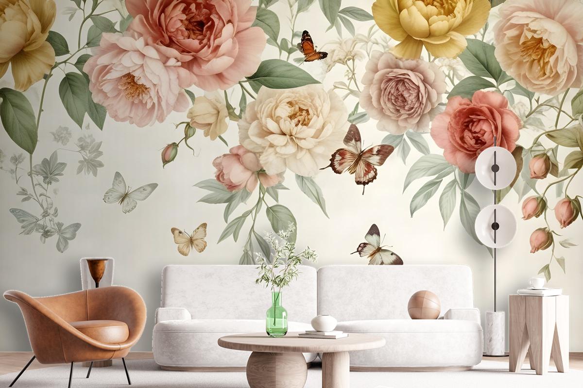 Summer Floral Colorful Watercolor Blossom Wallpaper Mural